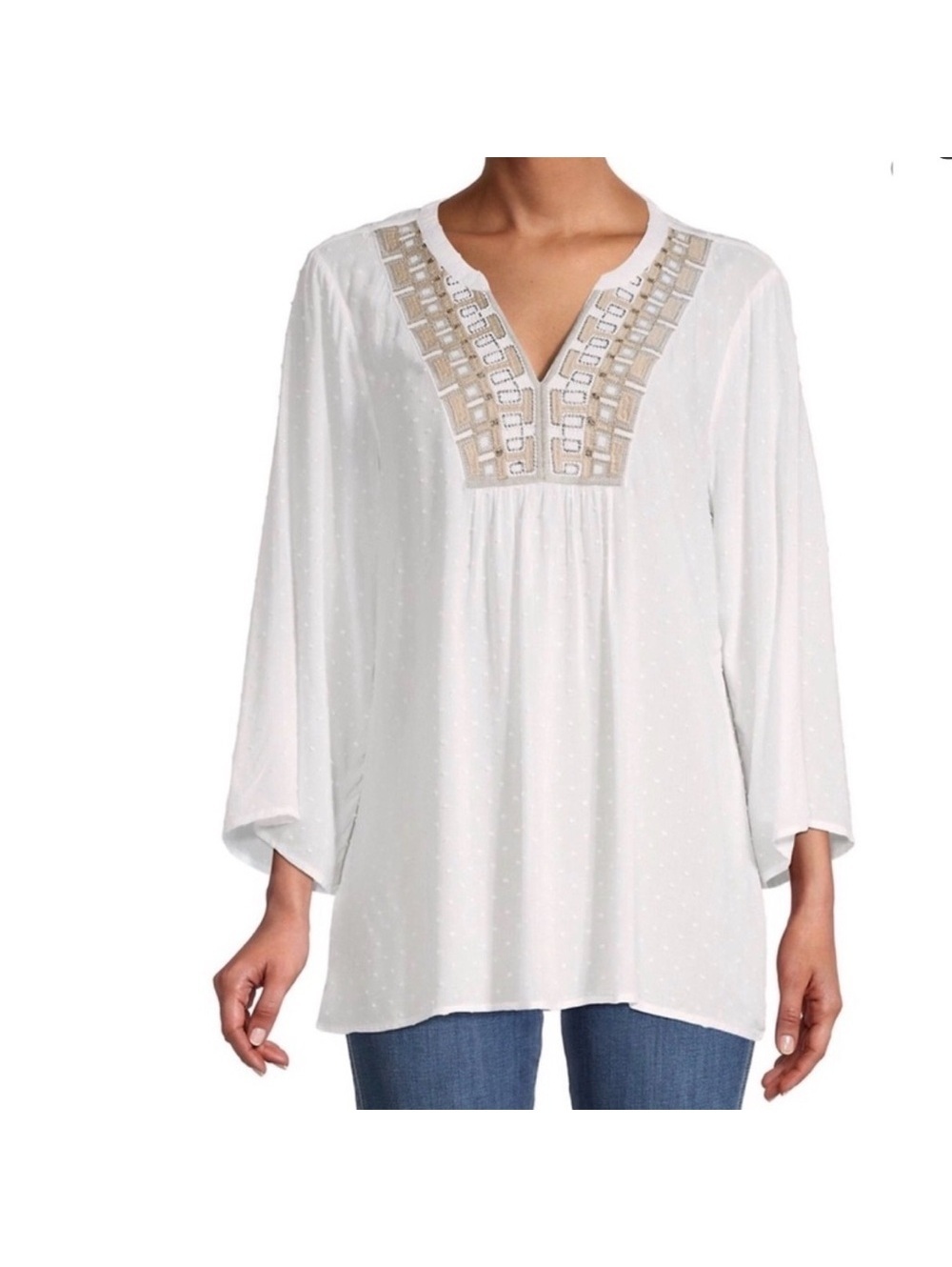 Tommy Bahama Boho Chic Mediterranean Lightweight Embroidered Viscose tunic XL